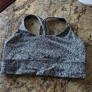 Lululemon Energy Bra Long Line size 10 scattered herringbone print